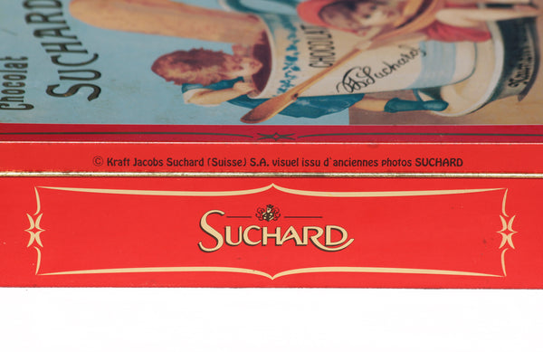 Boîte publicitaire chocolat Kraft Jacobs Suchard vide en tôle lithographiée