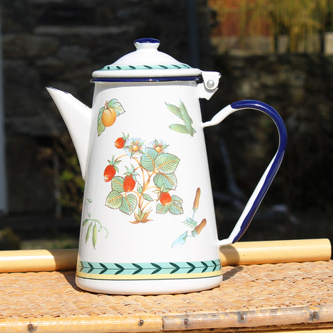 Verseuse / cafetière en tôle émaillée Villeroy & Boch modèle French Garden