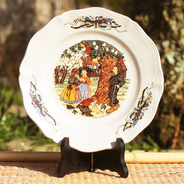 Set of 6 flat plates in Lunéville earthenware Belle Alsace collection (6 designs)