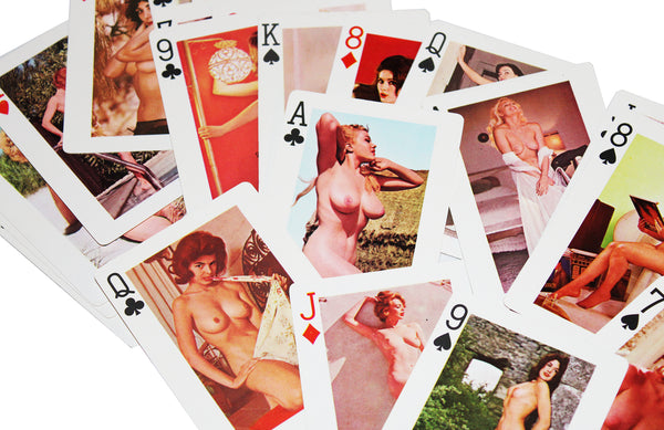 Jeu de 32 cartes à jouer sexy / érotique vintage Pin-Up femme nue