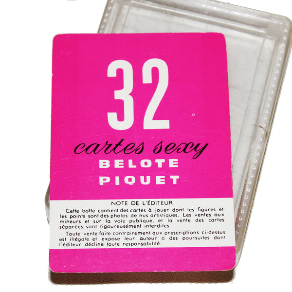 Jeu de 32 cartes à jouer sexy / érotique vintage Pin-Up femme nue