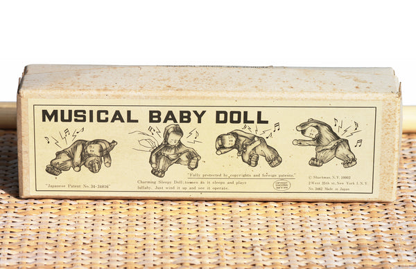 Ancienne boîte vide Shackman pour jouet Musical Baby Doll made in Japan