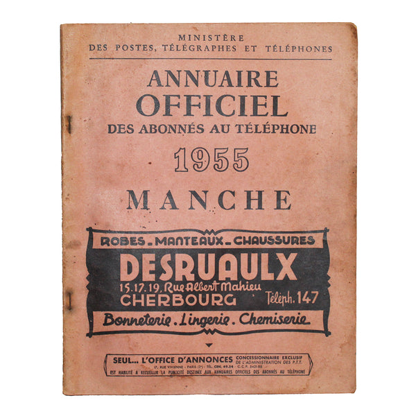 Ancien bottin annuaire officiel des abonnés au téléphone de la Manche 1955