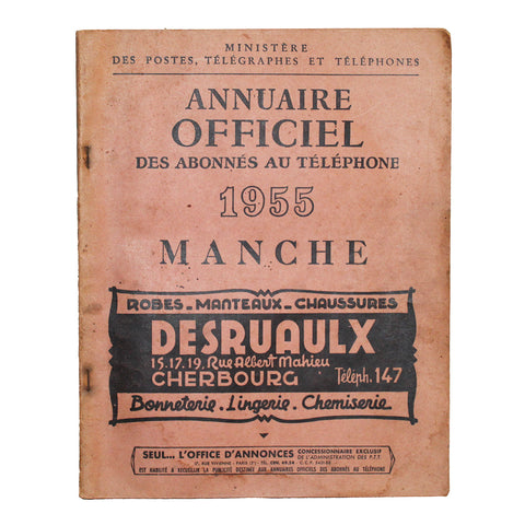 Ancien bottin annuaire officiel des abonnés au téléphone de la Manche 1955