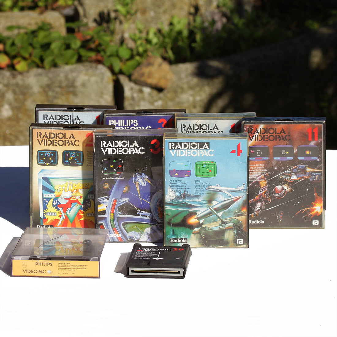 Ensemble rétrogaming de 9 jeux vidéo vintages cartouches Videopac Radiola