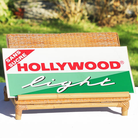 Grand sticker publicitaire autocollant vintage Hollywood Light sans sucre