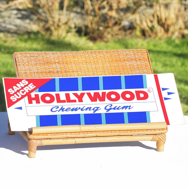 Grand sticker publicitaire autocollant vintage Hollywood Chewing-Gum sans sucre