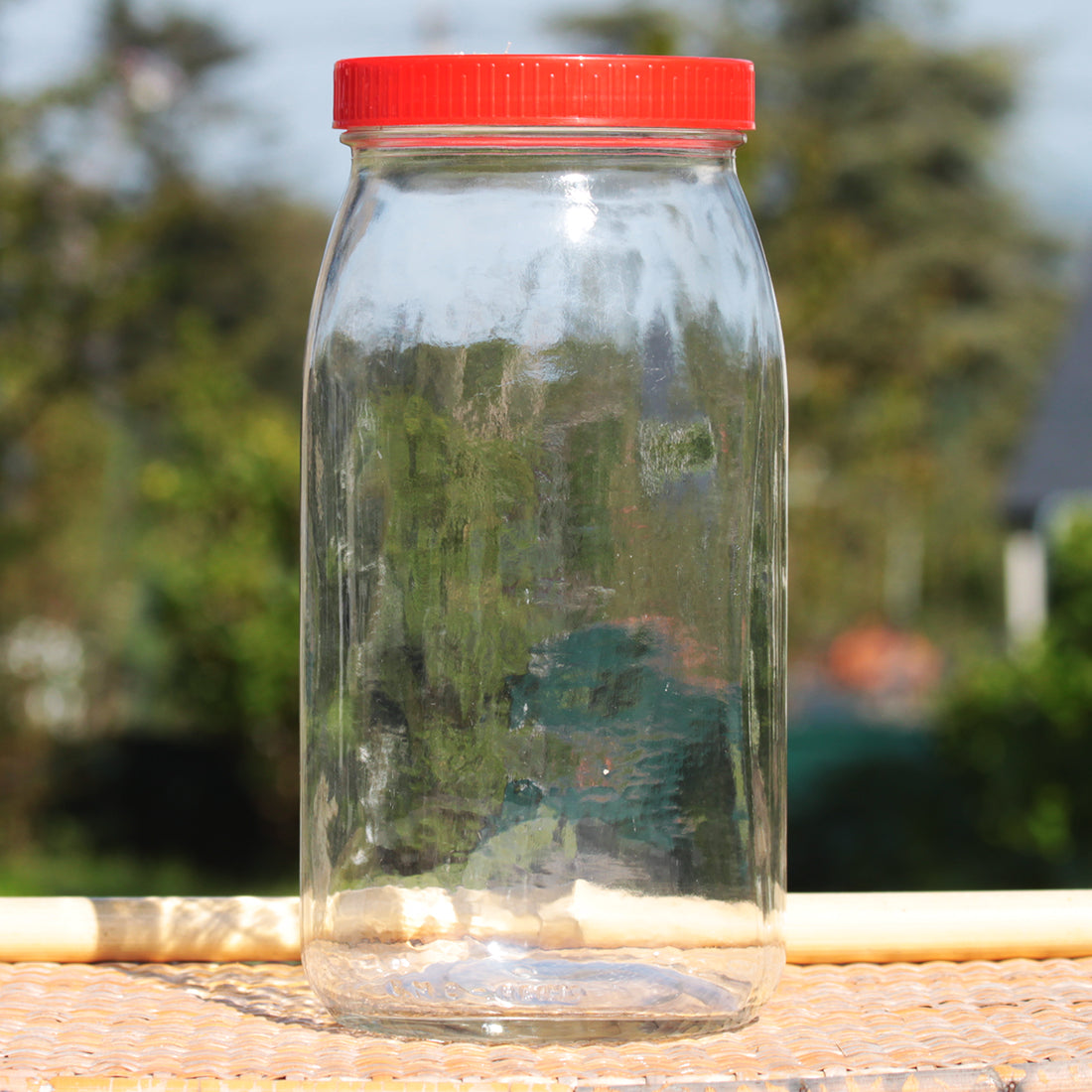 Grand bocal à confiserie vintage en verre 3 litres patissier Lebeury à Créances