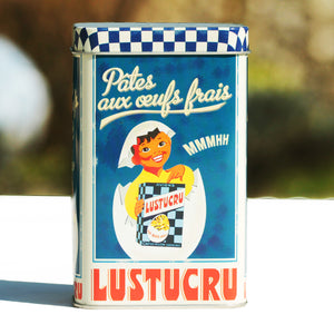 Petite boîte publicitaire collector Lustucru vide en tôle lithographiée ( 2011 )