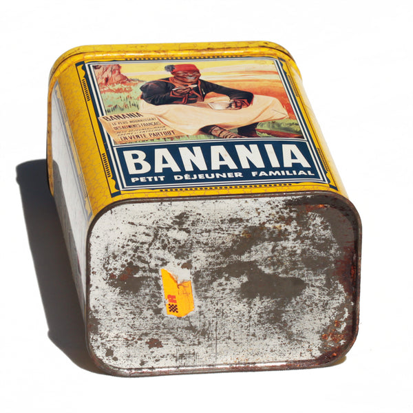 Boîte publicitaire vintage Banania vide en tôle lithographiée 1 kg modèle café