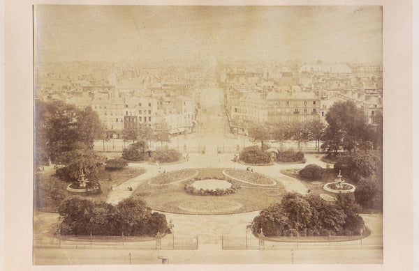 Ancienne photo sous cadre Le Havre Jardin de l'Hôtel de Villle rue de Paris embouchure de la Seine