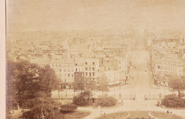 Ancienne photo sous cadre Le Havre Jardin de l'Hôtel de Villle rue de Paris embouchure de la Seine