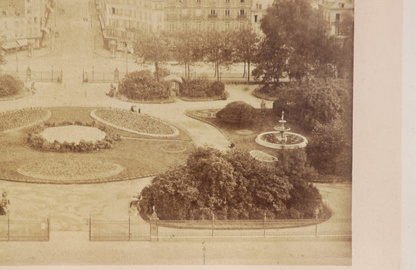 Ancienne photo sous cadre Le Havre Jardin de l'Hôtel de Villle rue de Paris embouchure de la Seine