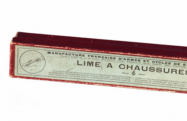 Ancienne lime à chaussures en boîte de la manufacture d'armes et cycles de Saint-Etienne