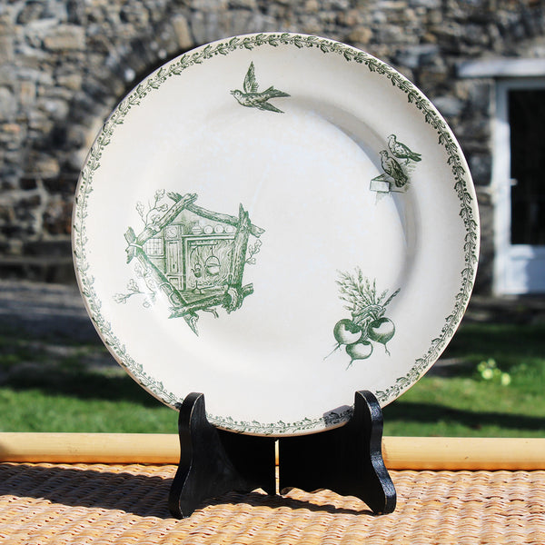 Ancienne assiette plate patinée 23.5 cm Terre de Fer Sordoillet modèle Cottage
