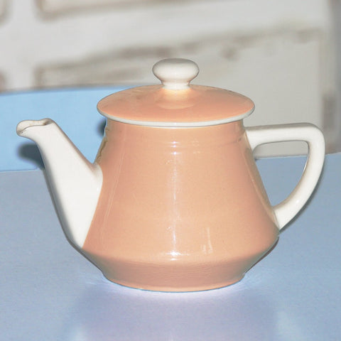 Grande verseuse / cafetière ancienne en faïence de Villeroy & Boch Mettlach rose poudre et crème