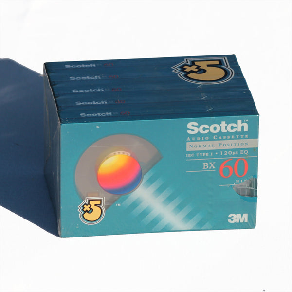Electro vintage pack de 5 cassettes audio vierges Scotch BX 60 (1993)