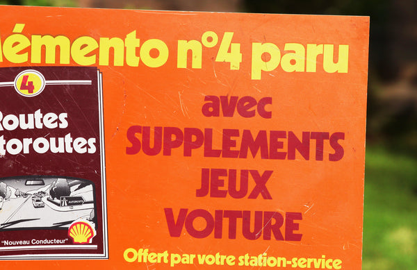Plaque publicitaire vintage en plastique Shell Mémento du " Nouveau Conducteur " n°4