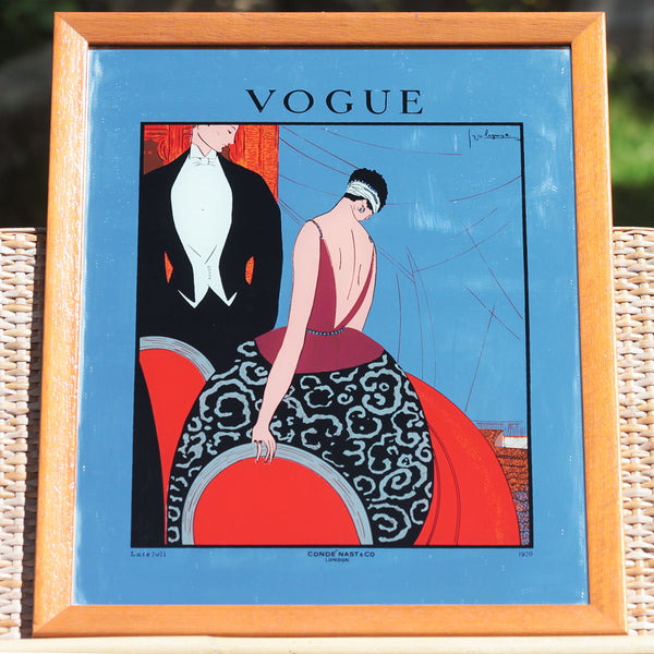 Miroir publicitaire vintage couverture Vogue août 1920 de Georges Lepape