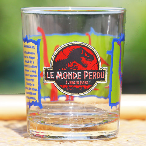 Verre publicitaire Yoplait dino-verre Jurassic Park Le Monde Perdu Brachiosaure