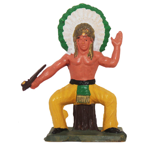 Figurine plastique Starlux chef indien avec son calumet Far West