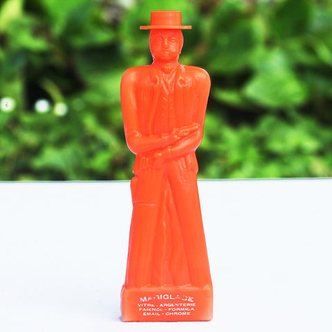 Flacon publicitaire vintage en plastique Magiglace cow-boy orange ( cyclisme 1974 )