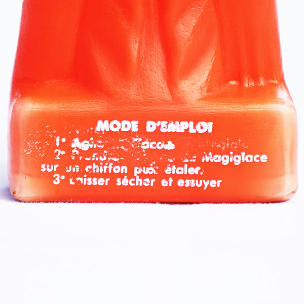 Flacon publicitaire vintage en plastique Magiglace cow-boy orange ( cyclisme 1974 )