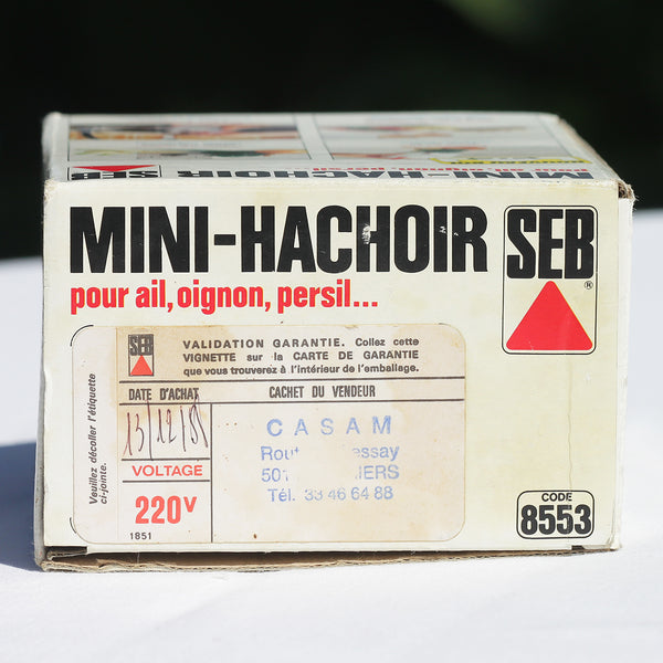 Petit robot vintage mini-hachoir électrique Seb série spéciale 8553