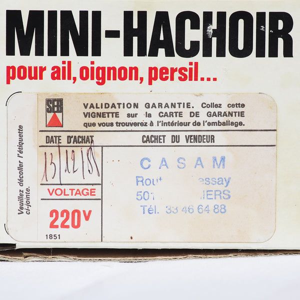 Petit robot vintage mini-hachoir électrique Seb série spéciale 8553