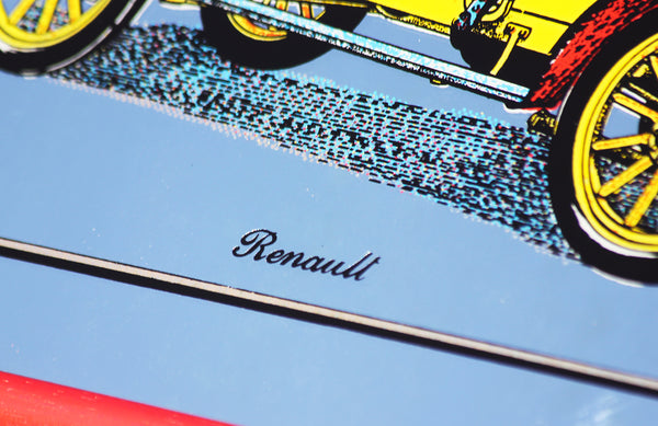 Miroir publicitaire sérigraphié vintage voiture Renault