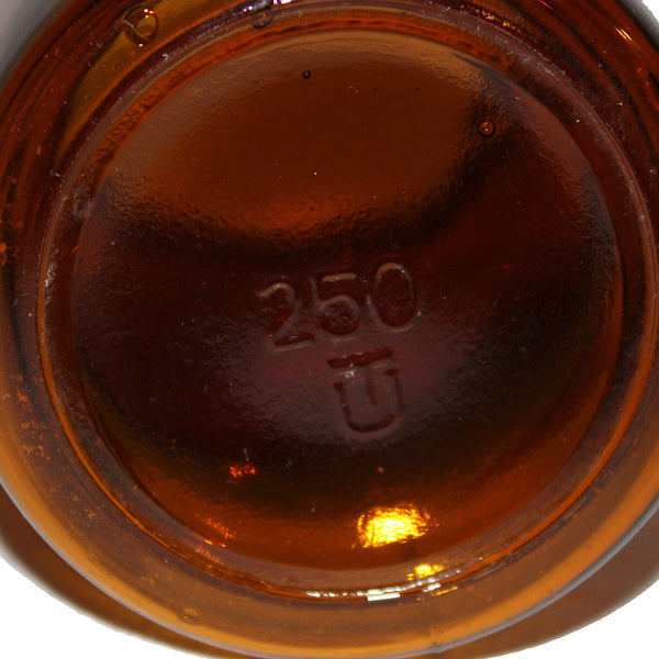 Ancien flacon de pharmacie / apothicaire en verre ambré avec bouchon 250 ml