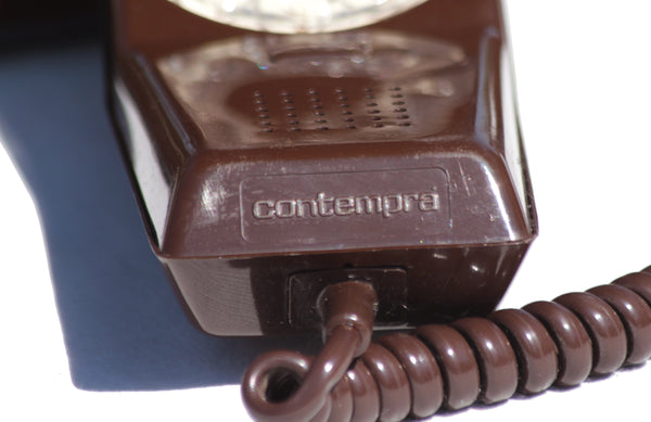 Téléphone PTT à cadran vintage Contempra marron de 1978