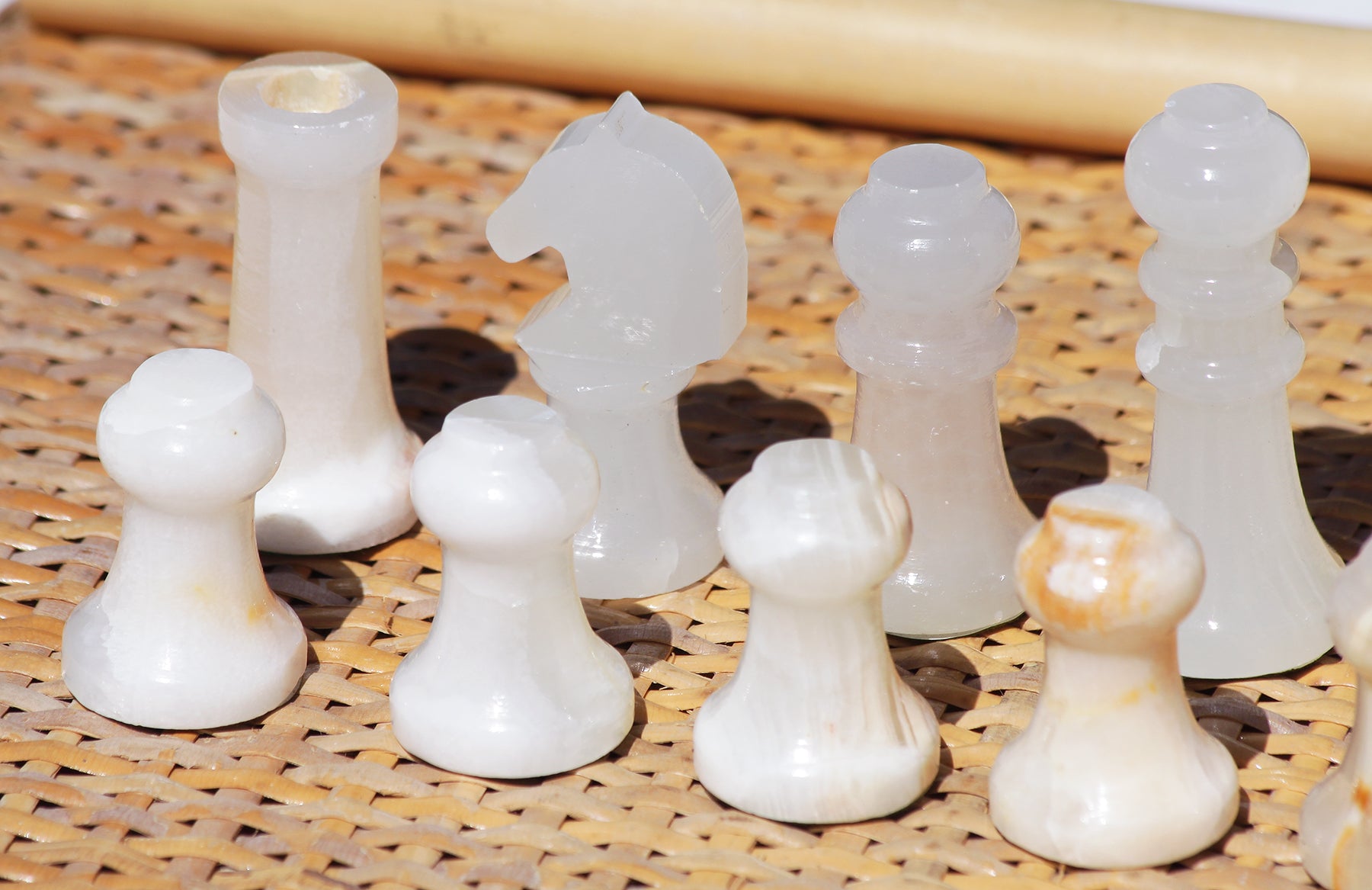 Jeu D'échecs Vintage En Marbre Onyx – Élégance Et Minéral