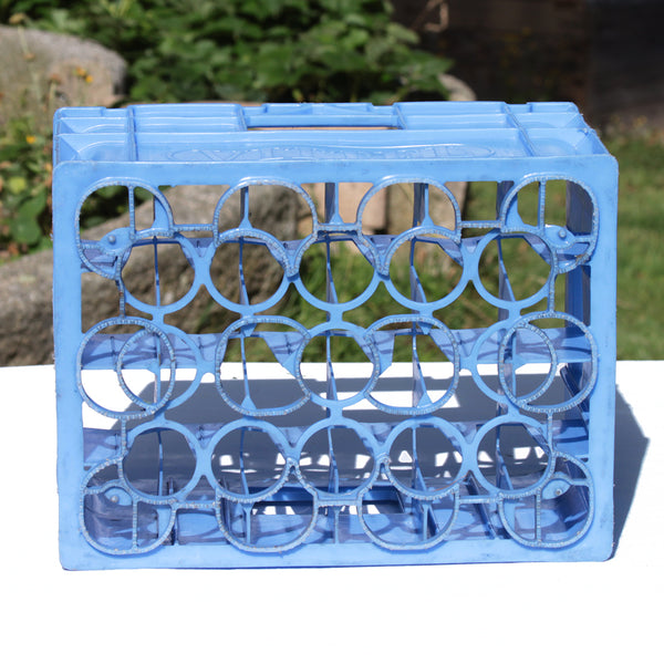 Caisse casier Allibert à bouteilles vintage Vittel en plastique bleu