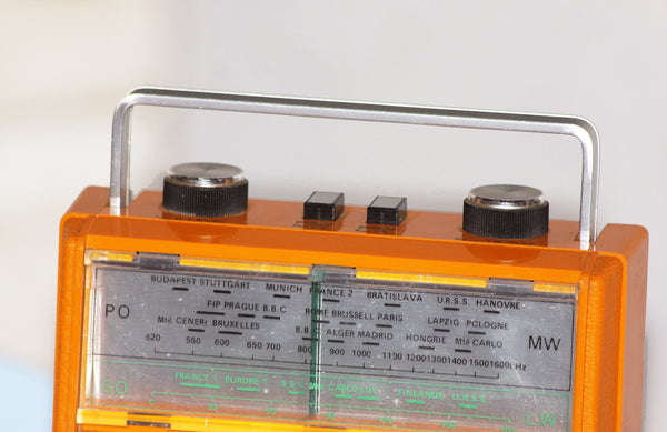 Radio transistor orange Arayla vintage de 1973