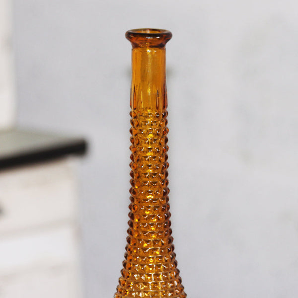 Carafe italienne en verre d'Empoli vintage ambre 39 cm (sans bouchon)