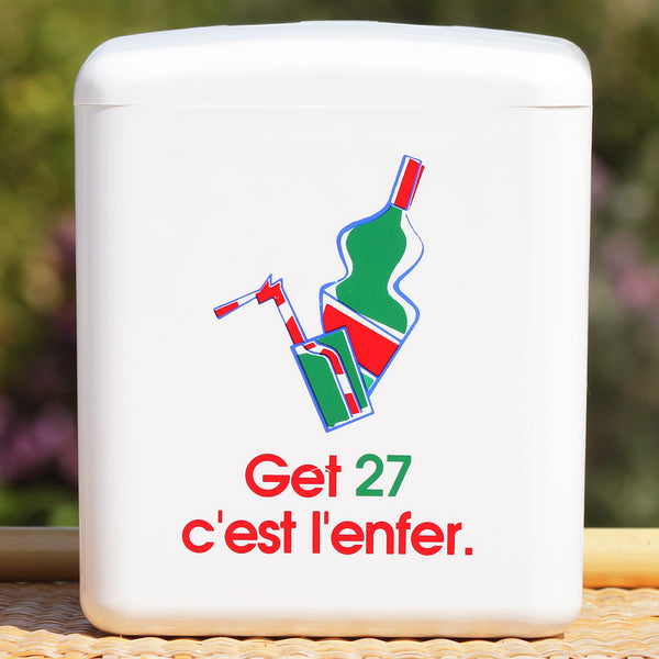 Seau à glaçons publicitaire Get 27 en plastique blanc