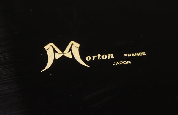 Plateau de service japonais vintage en laque noire Morton France