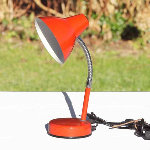 Lampe cocotte de bureau flexible orange vintage Veb Narva