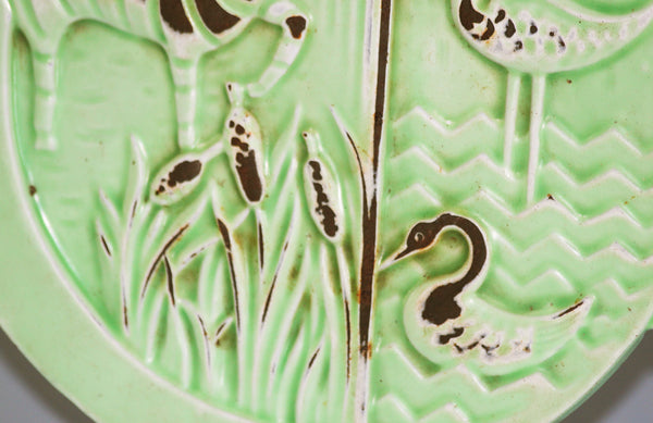 Art nouveau dessous de plat Deville en fonte émaillée modèle Zèbre