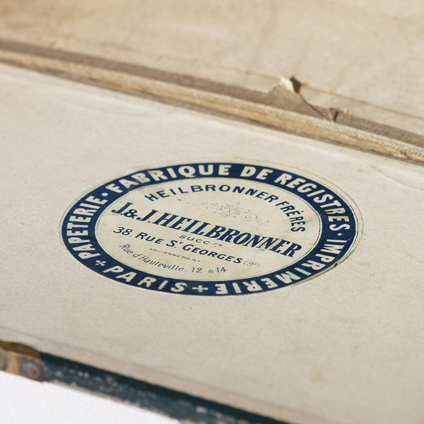 Ancien cartonnier de notaire ( papeterie imprimerie Heilbronner Frères à Paris )
