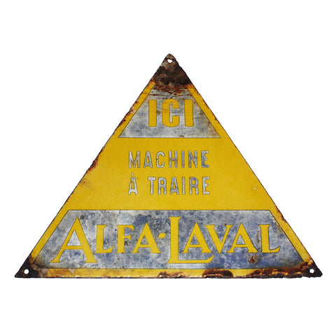Ancienne plaque émaillée publicitaire Ici Machine à Traire Alfa Laval agriculture