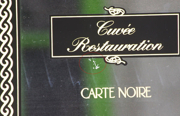 Miroir publicitaire vintage sérigraphié vin Madiran Cuvée Restauration Carte Noire