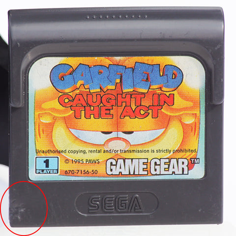 Jeu vidéo cartouche Sega Game Gear Garfield caught in the Act + étui plastique