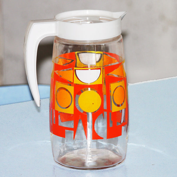 Carafe en verre et plastique vintage 1.5 litres années 1960/1970