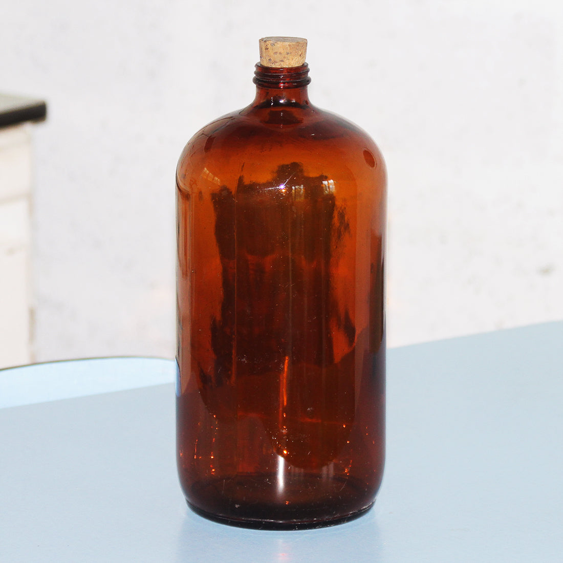 Grand flacon de pharmacie vide vintage en verre ambré 2500 ml