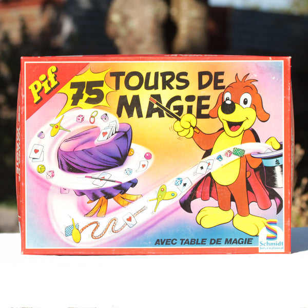 Boîte de jeu vintage Pif : 75 tours de magie Schmidt ( 1985 )
