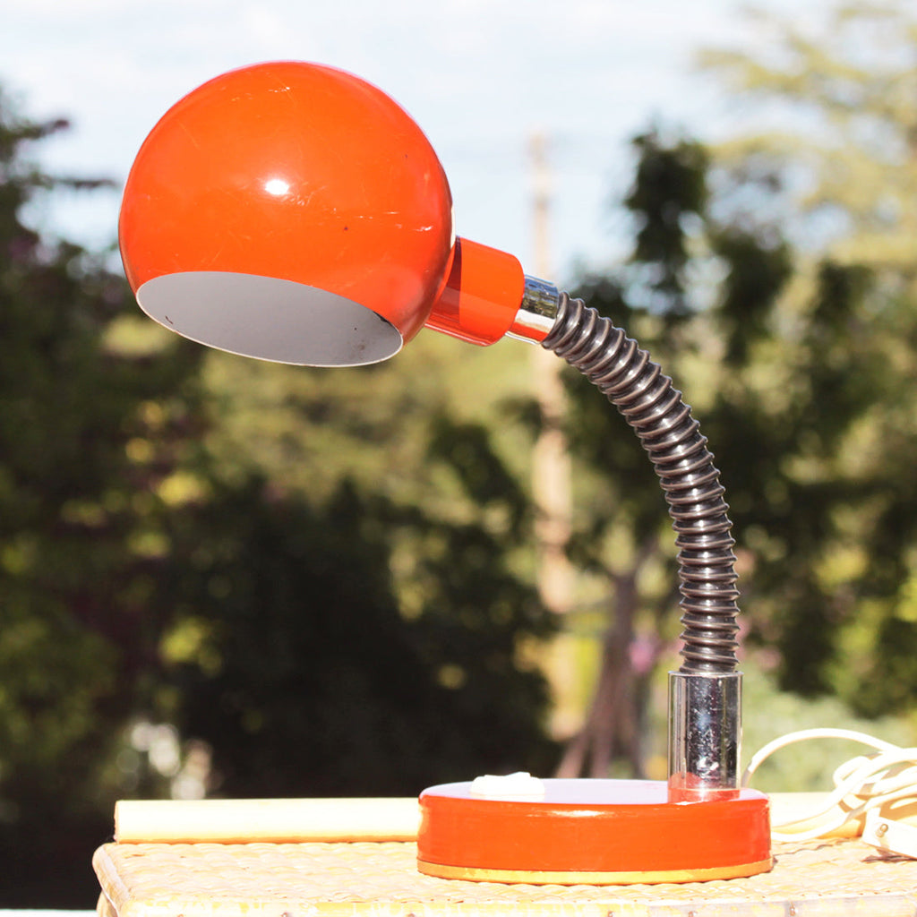 Ancienne Lampe flexible de Bureau orange VINTAGE