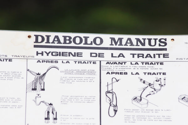 Affiche explicative plastifiée Diabolo Manus Hygiène de la Traite des vaches