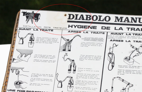 Affiche explicative plastifiée Diabolo Manus Hygiène de la Traite des vaches